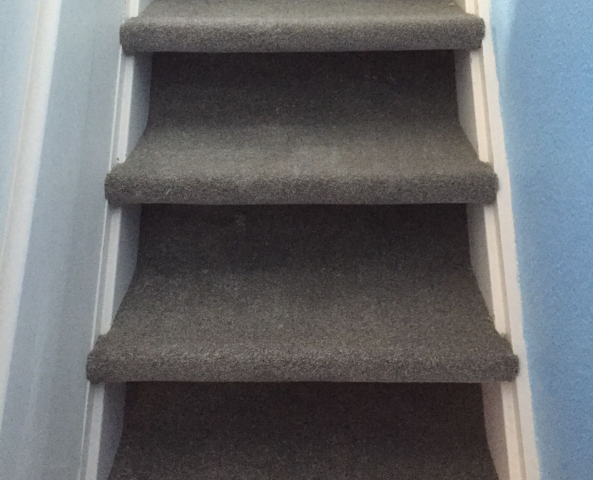 Open stairs with carpet wrapped