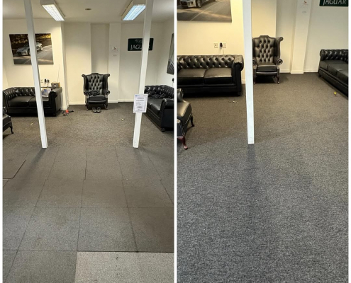 Surrey office before and after commercial carpet tile installation