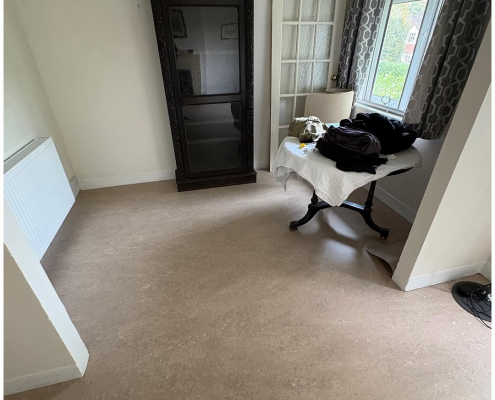 Dining area Marmoleum installation Dining room in Horley with linoleum flooring installed
