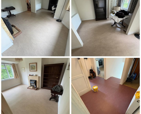 Marmoleum installation Lounge, dining room, and hallway in Horley with Marmoleum flooring installed